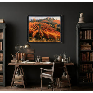 Autumn Vineyard Harvest On Rolling Hills by Bella Frye