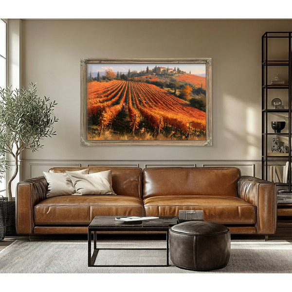 Autumn Vineyard Harvest On Rolling Hills by Bella Frye