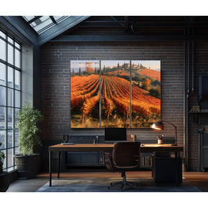Autumn Vineyard Harvest On Rolling Hills by Bella Frye