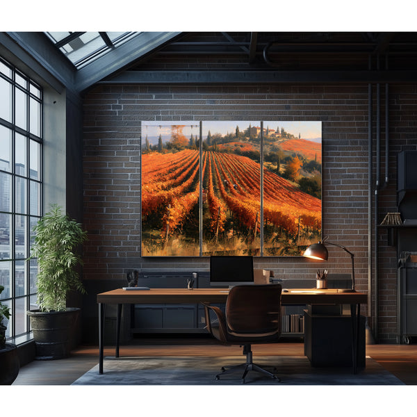 Autumn Vineyard Harvest On Rolling Hills by Bella Frye