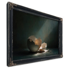 Broken Eggshell In Dramatic Light Still Life by Bella Frye