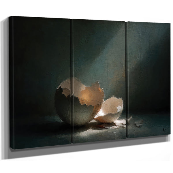 Broken Eggshell In Dramatic Light Still Life by Bella Frye