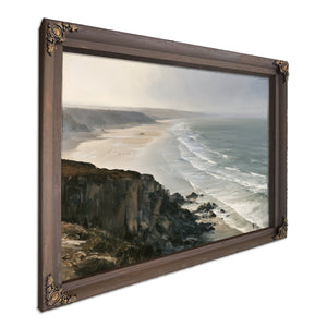 Coastal Cliffs Over Misty Sandy Beach by Bella Frye