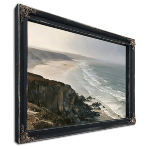 Coastal Cliffs Over Misty Sandy Beach by Bella Frye