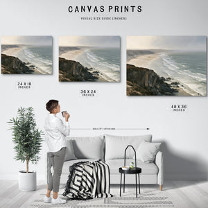 Coastal Cliffs Over Misty Sandy Beach by Bella Frye