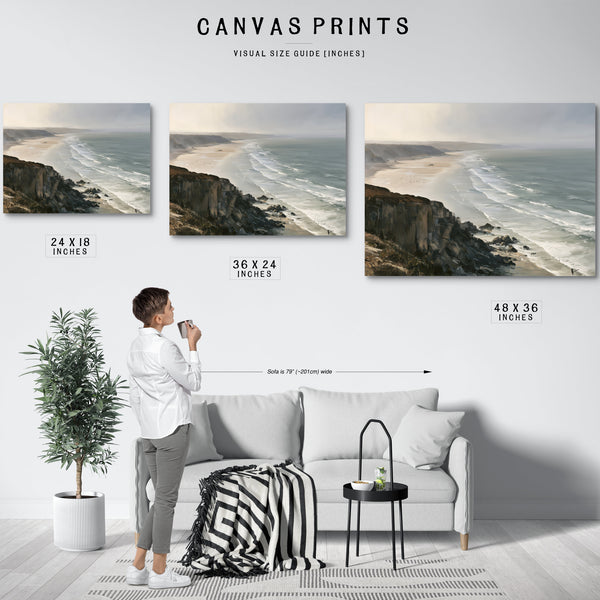 Coastal Cliffs Over Misty Sandy Beach by Bella Frye