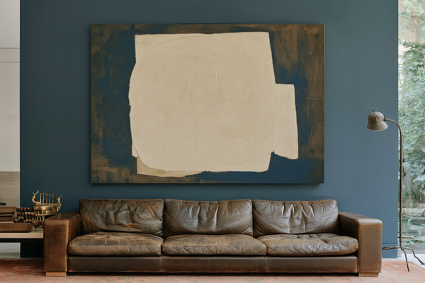 Cracked White Form On Dark Blue Ground by Bella Frye
