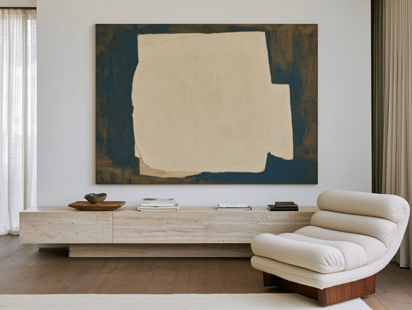Cracked White Form On Dark Blue Ground by Bella Frye