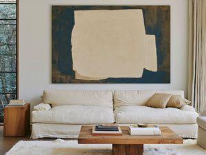 Cracked White Form On Dark Blue Ground by Bella Frye