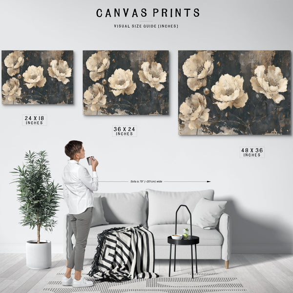 Cream Peonies On Dark Textured Background by Bella Frye