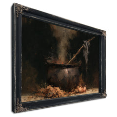 Dark Cauldron Bubbling Over Open Fire by Bella Frye