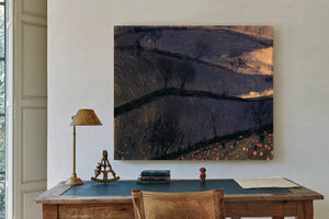 Dark Rolling Hills With Bare Winter Trees by Bella Frye