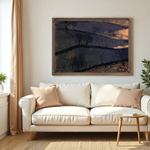 Dark Rolling Hills With Bare Winter Trees by Bella Frye