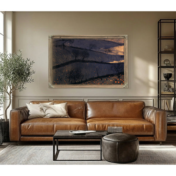 Dark Rolling Hills With Bare Winter Trees by Bella Frye