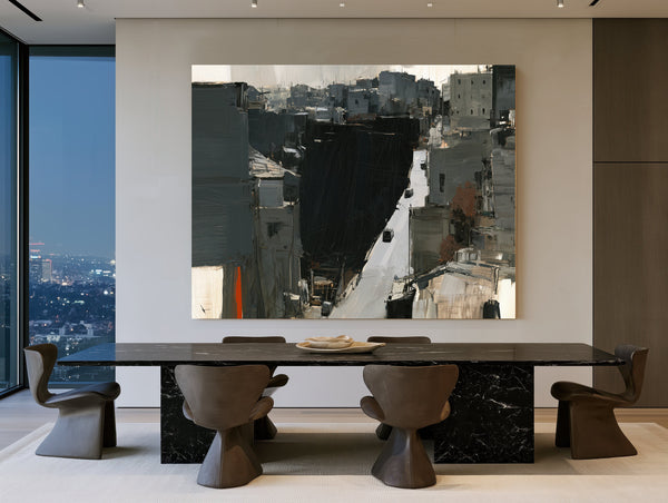 Dark Urban Street Canyon Aerial View by Bella Frye