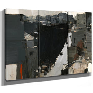 Dark Urban Street Canyon Aerial View by Bella Frye
