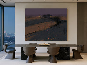 Dark Winter Fields With Scattered Ember Lights by Bella Frye