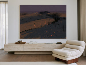 Dark Winter Fields With Scattered Ember Lights by Bella Frye