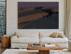 Dark Winter Fields With Scattered Ember Lights by Bella Frye