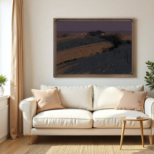 Dark Winter Fields With Scattered Ember Lights by Bella Frye