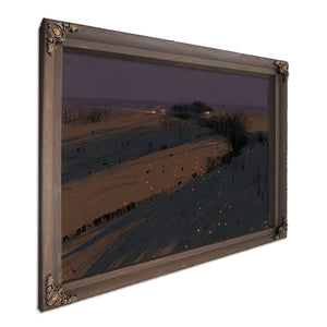 Dark Winter Fields With Scattered Ember Lights by Bella Frye