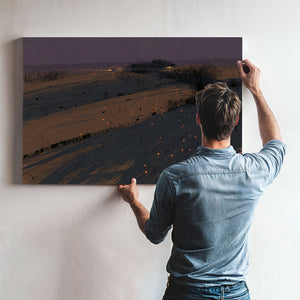 Dark Winter Fields With Scattered Ember Lights by Bella Frye