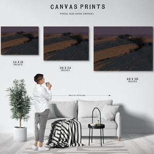 Dark Winter Fields With Scattered Ember Lights by Bella Frye
