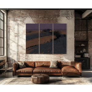 Dark Winter Fields With Scattered Ember Lights by Bella Frye