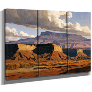 Desert Mesa Cliffs Under Storm Clouds by Bella Frye