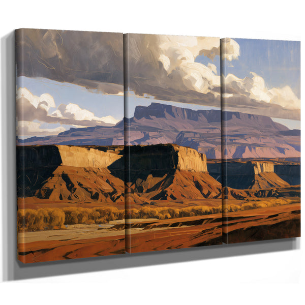 Desert Mesa Cliffs Under Storm Clouds by Bella Frye