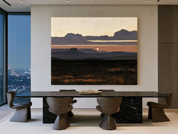 Desert Mesa Silhouette At Sunset by Bella Frye