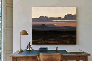 Desert Mesa Silhouette At Sunset by Bella Frye