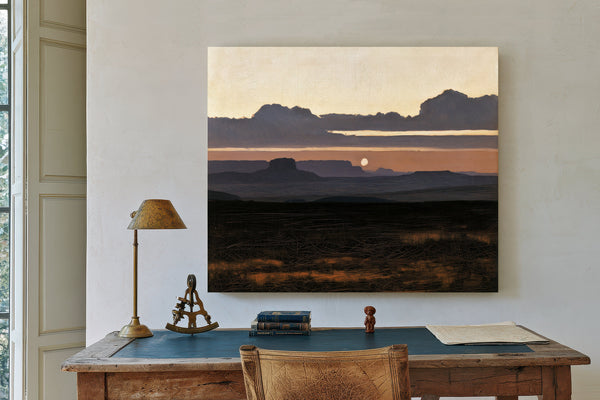 Desert Mesa Silhouette At Sunset by Bella Frye