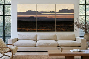 Desert Mesa Silhouette At Sunset by Bella Frye