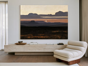 Desert Mesa Silhouette At Sunset by Bella Frye
