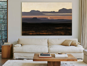 Desert Mesa Silhouette At Sunset by Bella Frye
