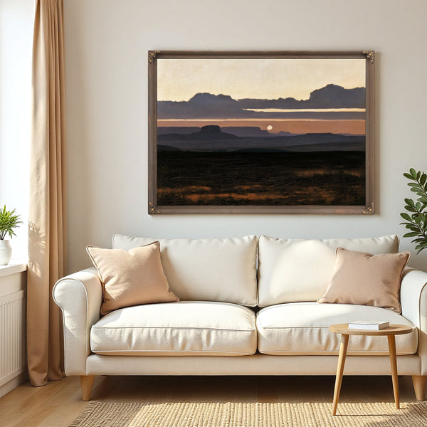 Desert Mesa Silhouette At Sunset by Bella Frye
