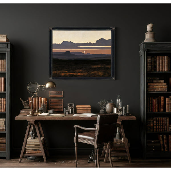 Desert Mesa Silhouette At Sunset by Bella Frye