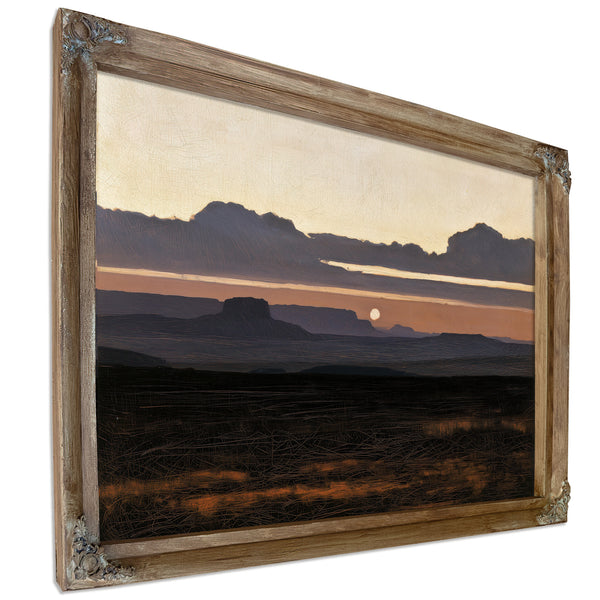 Desert Mesa Silhouette At Sunset by Bella Frye