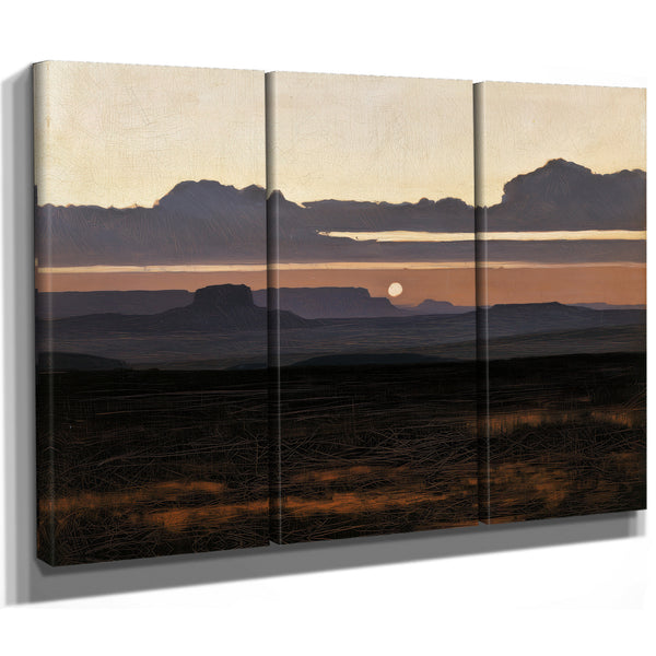 Desert Mesa Silhouette At Sunset by Bella Frye