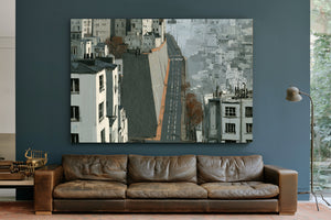 Empty Urban Street Steep Hill Gray City by Bella Frye