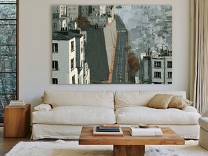 Empty Urban Street Steep Hill Gray City by Bella Frye