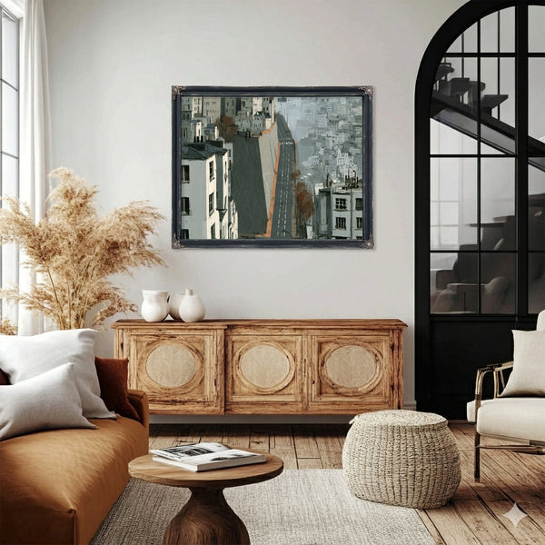 Empty Urban Street Steep Hill Gray City by Bella Frye