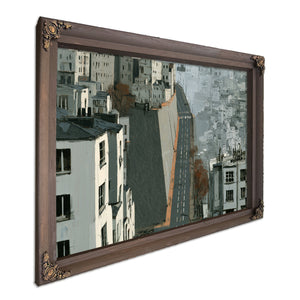 Empty Urban Street Steep Hill Gray City by Bella Frye