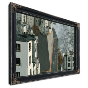 Empty Urban Street Steep Hill Gray City by Bella Frye