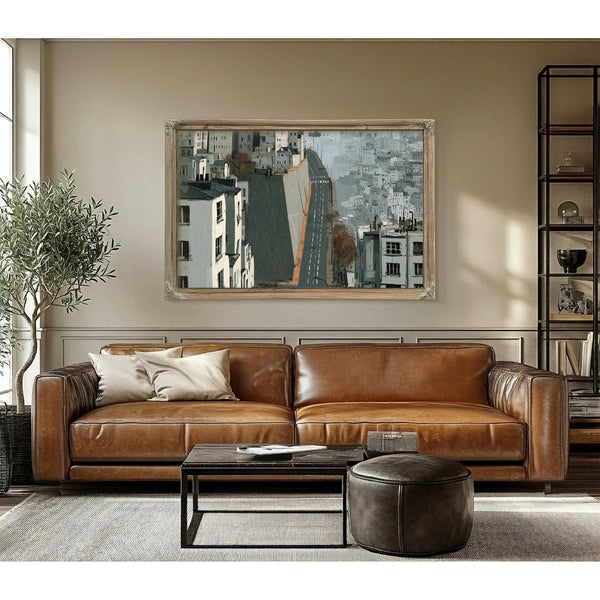 Empty Urban Street Steep Hill Gray City by Bella Frye