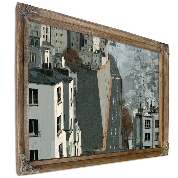 Empty Urban Street Steep Hill Gray City by Bella Frye