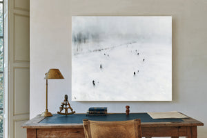 Figures Walking Across Snowy Winter Field by Bella Frye