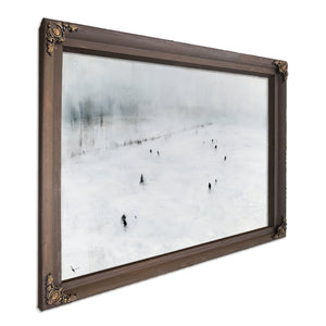 Figures Walking Across Snowy Winter Field by Bella Frye