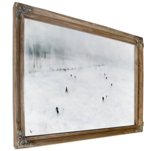 Figures Walking Across Snowy Winter Field by Bella Frye
